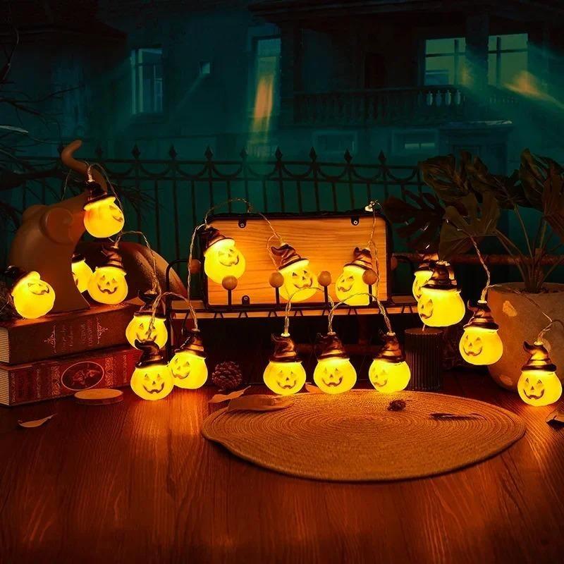 NOWE Akcesoria na Halloween Lampion Dyniowy Girlanda LED Dekoracja Aranżacja Sceny Girlanda Wisząca Ozdoby Świecące Zabawki DIY