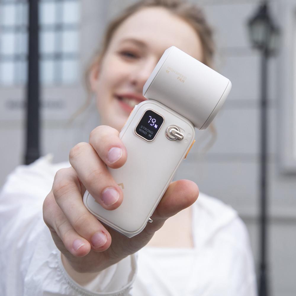 Xiaomi 2026 New 3600mAh Digital Display High Speed Mini Electric Fan Small Wind Cannon Portable Handheld Small Fan Storm Turbofan
