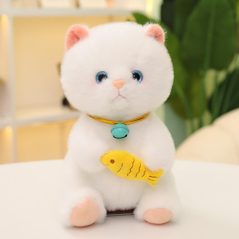 Stuffed Little Cat Plush Doll Bell Collar Little Cat Plush Toy  Birthday Gifts