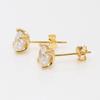 Gold-Plated Lab Grown Diamond Stud Earrings - Elegant Light Luxury Single Diamond for Valentine's Day Gift