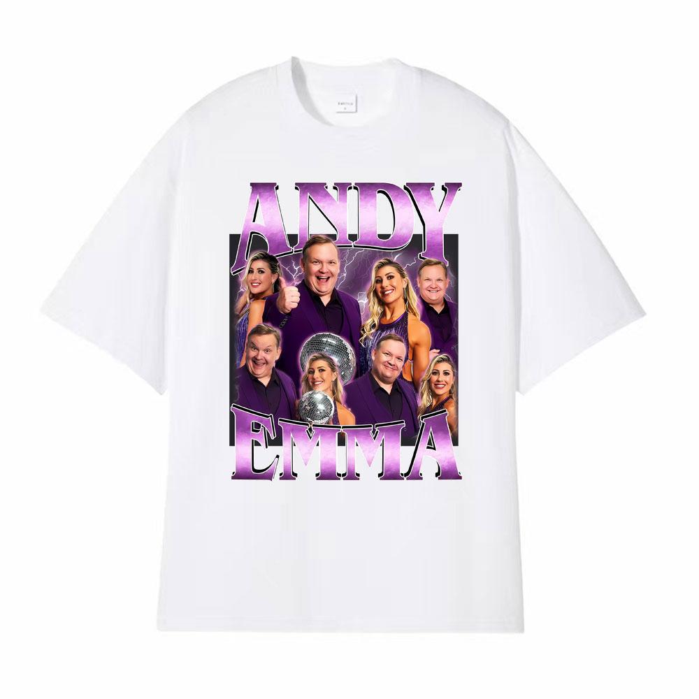 Retro Andy Emma DWTS Funny Dancing with The Stars Tshirt Fan Gift Men Women Clothing Fashion Cotton Short Sleeves Cozy T Shirts