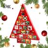 Xmas Party Treat Holder Christmas Tree Advent Calendar Box, DIY Surprising Shaped Paper Hole Punch Holiday Box Gift Fillable Countdown for Candy Small