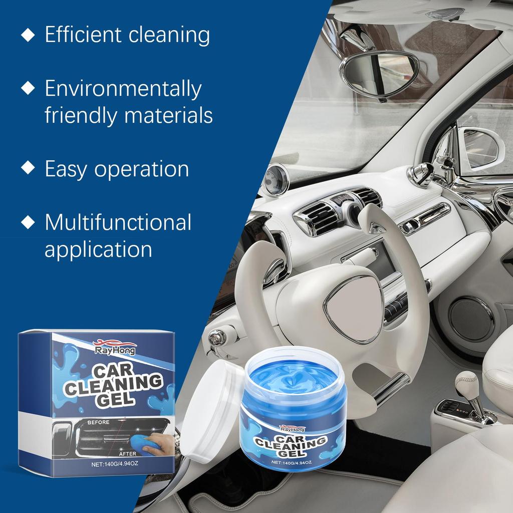 Rayhong Car Cleaning Gel, multi-functional soft gel for cleaning car interior gaps and air vents, 140g