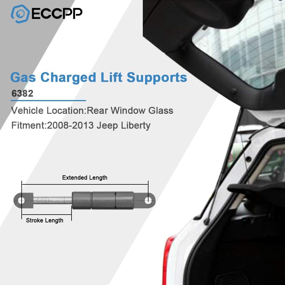 ECCPP Lift Support Rear Glass Window Struts Gas Springs for Jeep Liberty 2008-2013 Compatible with 6382 Strut Set of 2