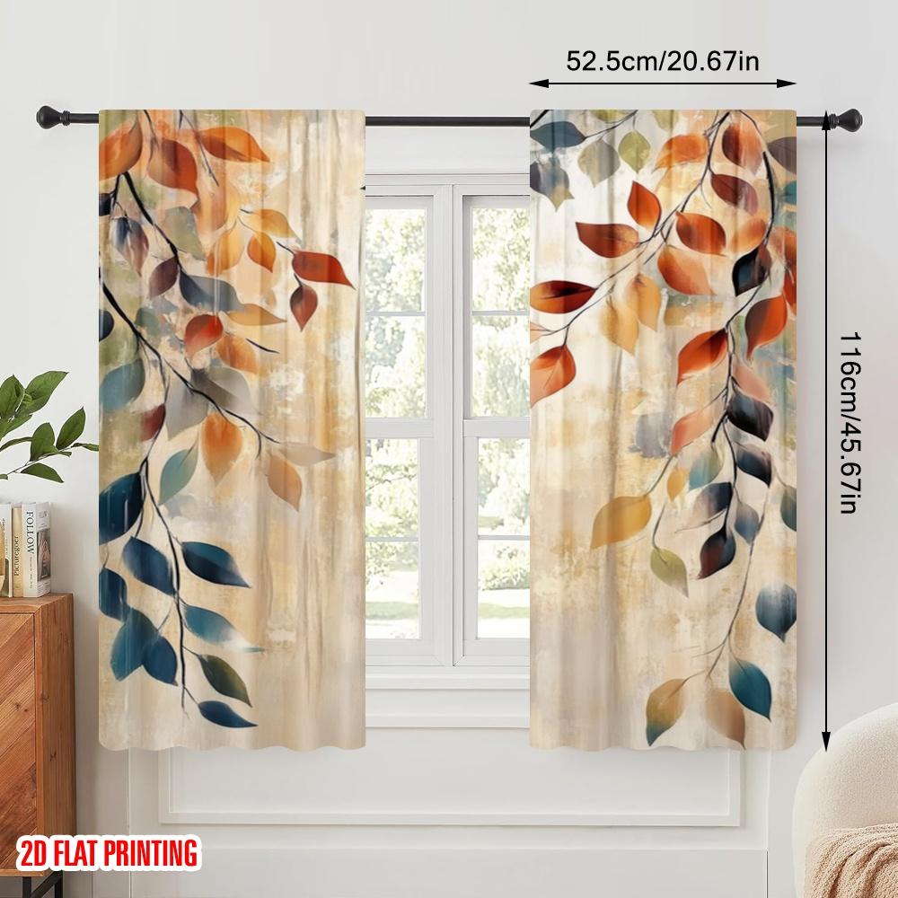 Plane Printing Curtains Roller Blinds Autumn Polyester Woven Without Rod Outdoor Decorations Use Bedroom Curtain Set Of 2 Made Washable Ready