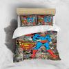 Comfortable 3D Cartoon Superhero Bedding Set, Including Duvet Cover, Pillowcases and Children's Set.