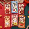 6 Stück Gute Glück 3D Chinesische Rote Umschläge Segensmuster Traditionelle Glücksgeldtasche Segens-Tasche Chinesisches Neujahr