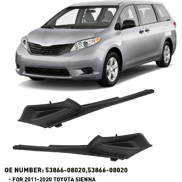 Driver Passenger Side Windshield Wiper Cowl Trim Panel Cover Compatible With Toyota Sienna 2011 2012 2013 2014 2015 2016 2017 2018   Replace