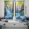 2pcs- Autumn natural forest landscape printed curtains, pole bag curtains, home decoration, room decoration