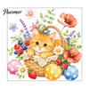 Decorative Stickers for Ceramic Tiles Cute Kitten Flower Basket Toilet Seat Sticker, Waterproof Lid Tank Wall Decals, Self-Adhesive PVC Bathroom