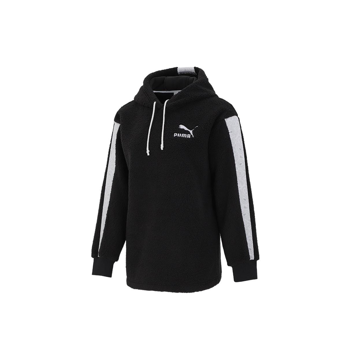 (WMNS) PUMA Sherpa Hoodie Black White Women s 534985-01 M