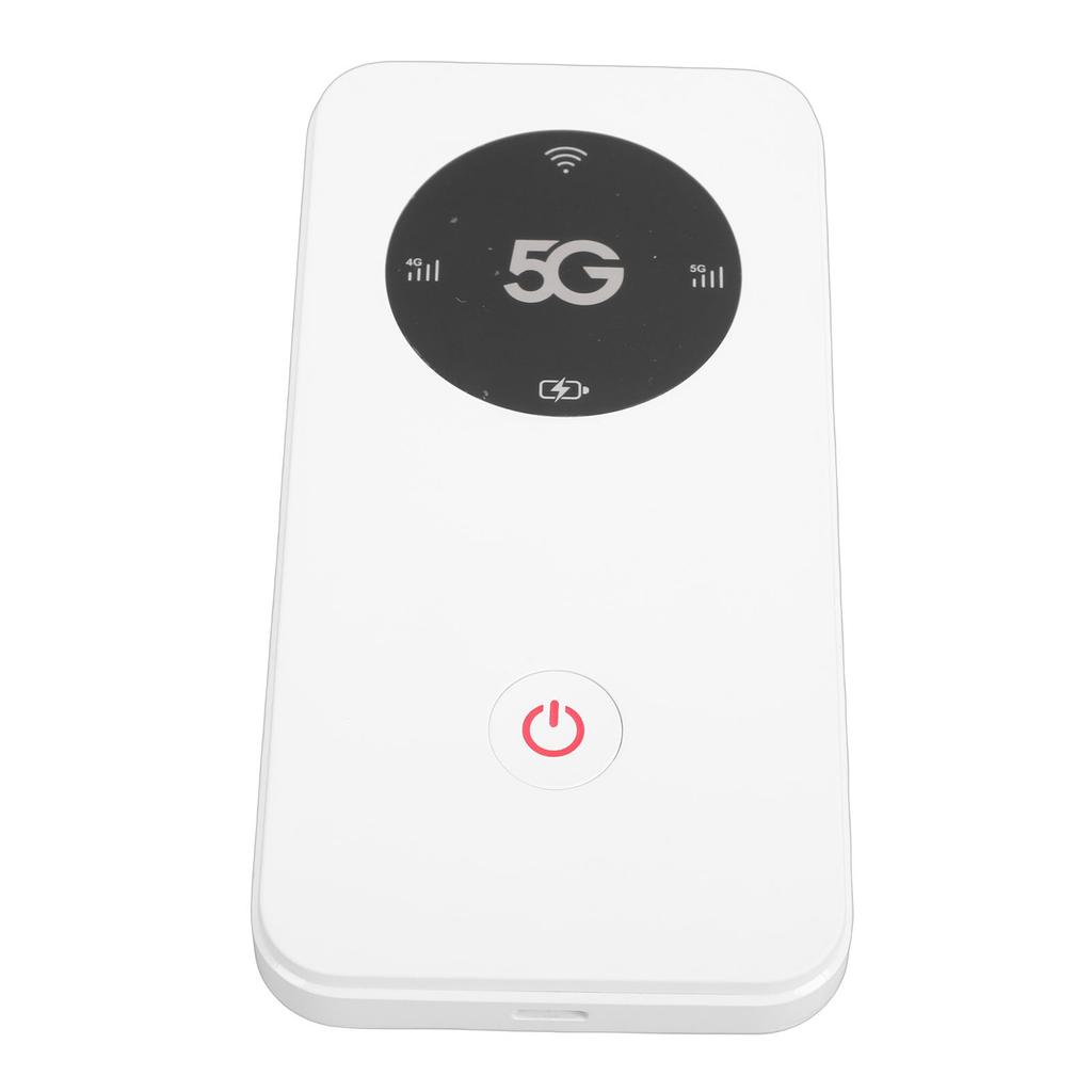 5G WiFi 6 Mobile Hotspot Router Portable WiFi Device Supports 16 Devices with Nano SIM Card Slot 6100mAh Battery White
