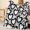 Soft Flannel Fleece Blanket | Heart Pattern, Warm Cozy All Season Blanket, Perfect for Home Office, Ideal Valentine's Gift