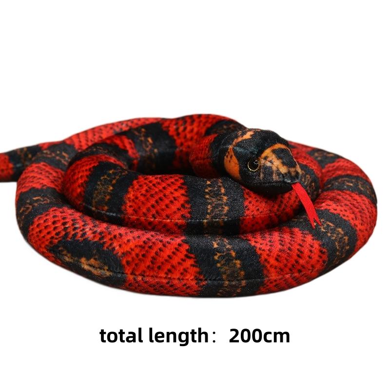 130-300cm Kawaii Slang Pluche Speelgoed Python Realistisch Opgezet Cartoon Creatief Dier Zachte Maïsslang Roodstaartslang Pop Verjaardagscadeau