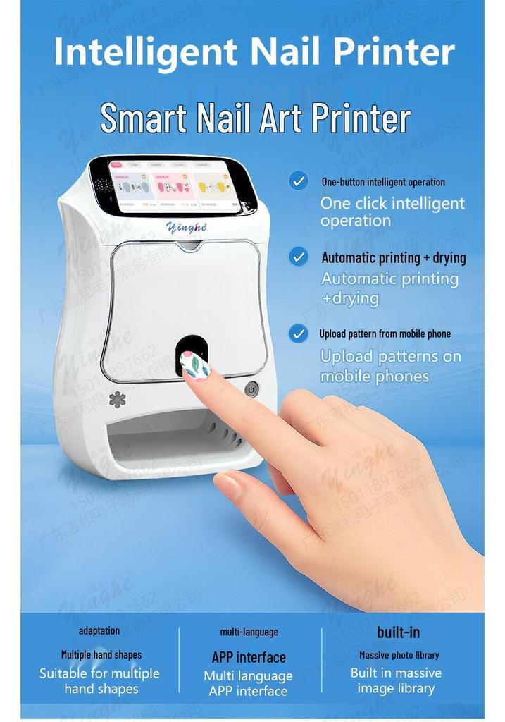 Smart DIY Nail Printer: Automatic Pattern Printing & Drying Machine