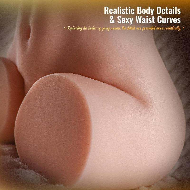 Masturbatore Maschile Realistico Giocattolo Adulto Femminile Tronco Anca Assistente Glutei e Stretto Passaggio Anale