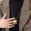 Geometric Pendant Necklace Metal Long Sweater Chain Women Choker Necklace  Sweater Accessories