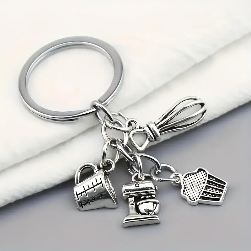 

Retro Kitchen Utensil Keychain, Including Chef Mixer, Spatula, and Cake Mixer Pendant Version 1pc