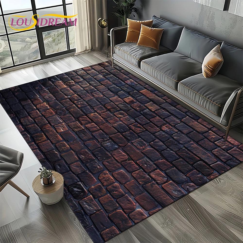 27 Style New Brick Stone Building Wall Originality Rug Carpet for Living Room Bedroom Home Decor,kids Non-slip for Sofa Doormat