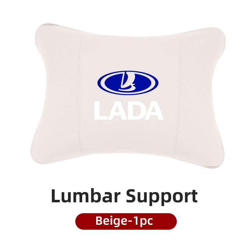 Leather Car Headrest Lumbar Support Backrest Neck Pillow Accessories For Lada Priora Sedan Sport Kalina Granta Vesta Niva Largus