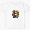 Grinch Colorful Mischief Christmas Art Illustration Kids T-Shirt