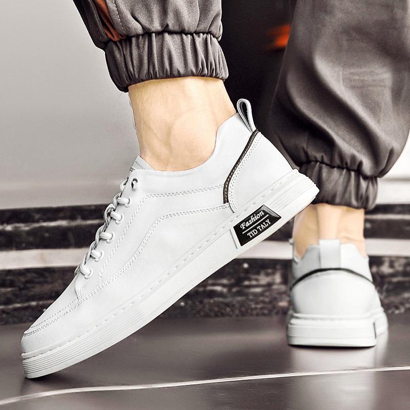 Fashion Men Shoes Casual White Sneakers High Quality Leisure Walk Leather Fashion Shoes Men Comfy Skateboard Vulcanized Footwear