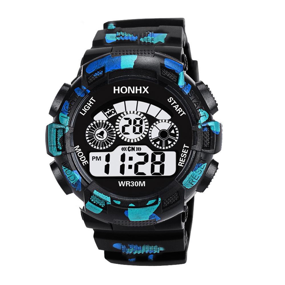 Módní pánské digitální LED analogové Quartz Alarm Date Sportovní náramkové hodinky