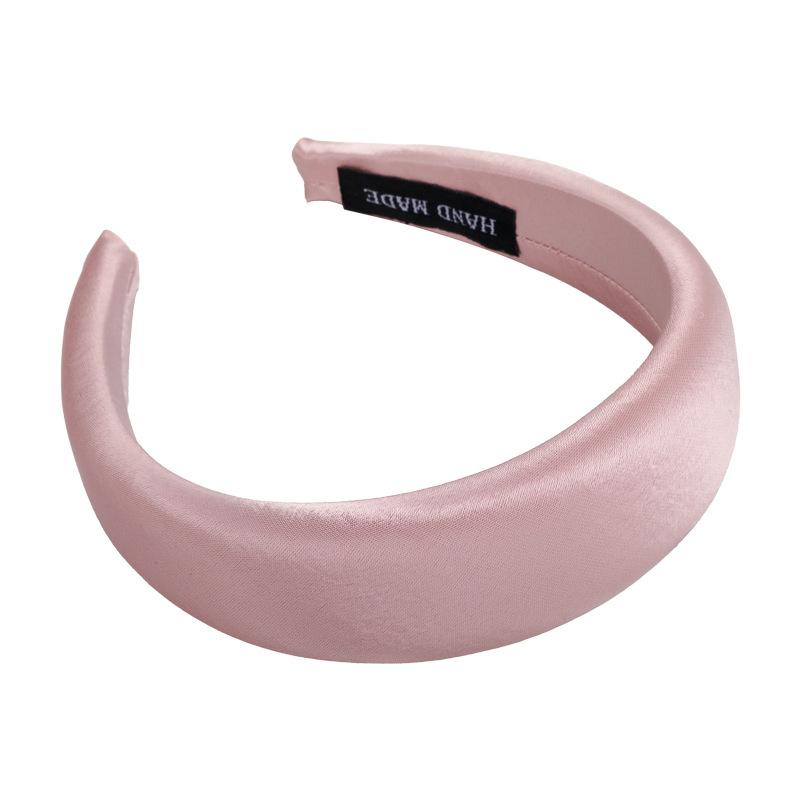 Spring/summer New Bright-coloured Satin Headbands 4cm Wide-Brimmed Sponge Hair Band Woman Temperament Hair Hoop Hair Accessories