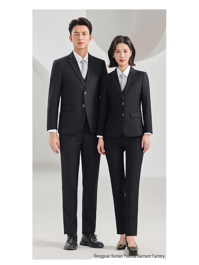 Professional Suit Sets: Women's Jackets & Men's Formal Interview Wear for Hotel Managers and Business Companies