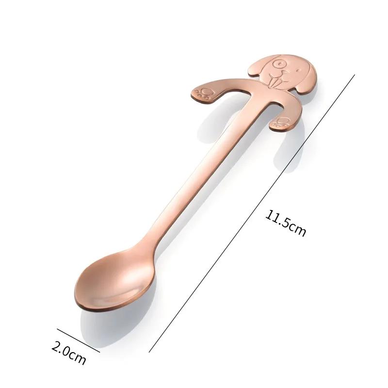 1pcs Cat Coffee Spoon Cartoon Cute Dessert Spoon Hanging Dog Mug Stirring Spoon Teaspoon Kitchen Tableware Stainless Steel