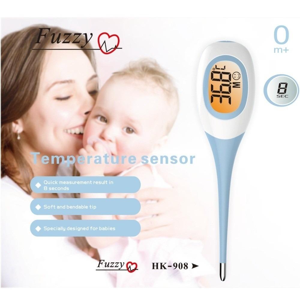 

New 8 Seconds Backlit Fever Thermometer Fast Measure Soft Head Digital LCD Thermometer LCD Display Accurate Thermometer Baby Use синій