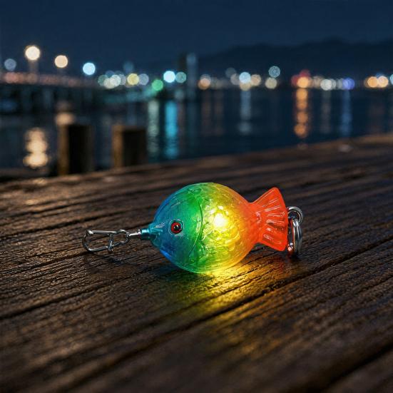 LED Light-up Fishing Lure, Waterproof Fish Attractor Light, Submersible Luminous Electronic Bait for Freshwater Saltwater Boat Trolling Fishing