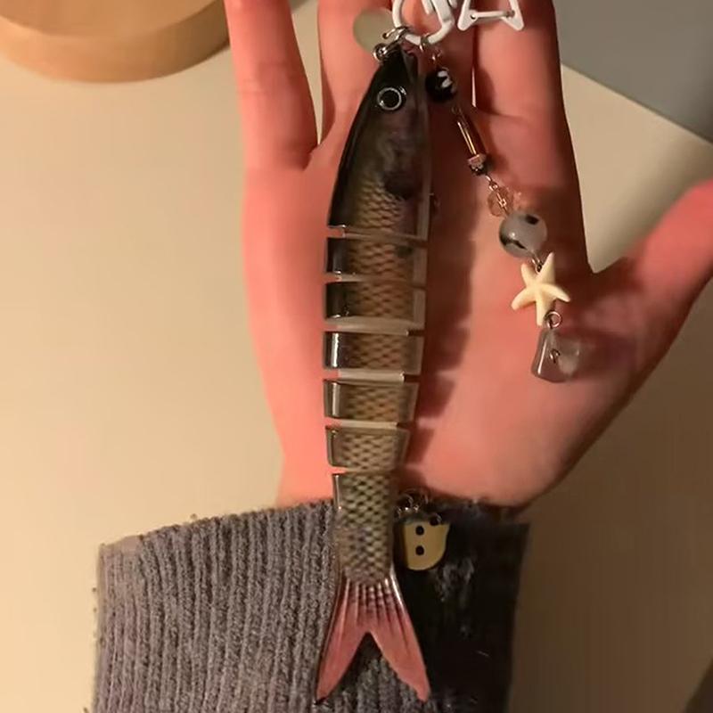 1 Stück Schöner Schmuck Künstlicher Fischköder Schwimmköder Handy-Lanyard Anhänger Für Männer und Frauen Handgemacht Fisch Schlüsselanhänger