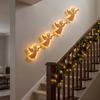 Decorative Angel Wall Sculpture 12Pcs Wooden Lamp, Christmas LED Silhouette Light with Warm Festive Backlit Backlight, Minimalist Art for Living Room