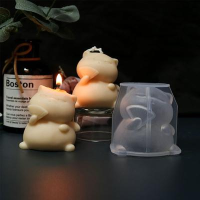 Molde de Silicona para Pastel Gato Ventilador Espejo Decoración Manual de Escritorio Yeso Resina Epoxi Molde para Velas Aromáticas para Decoraciones del Hogar