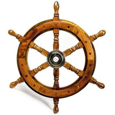 Holz Marine Schiffsrad Schiffssteuerrad 18" Vintage Kapitän Pirat Geschenk Dekor Wandbehang Geschenkartikel (Braun)  (18 Zoll X 3 Zoll, Braun)