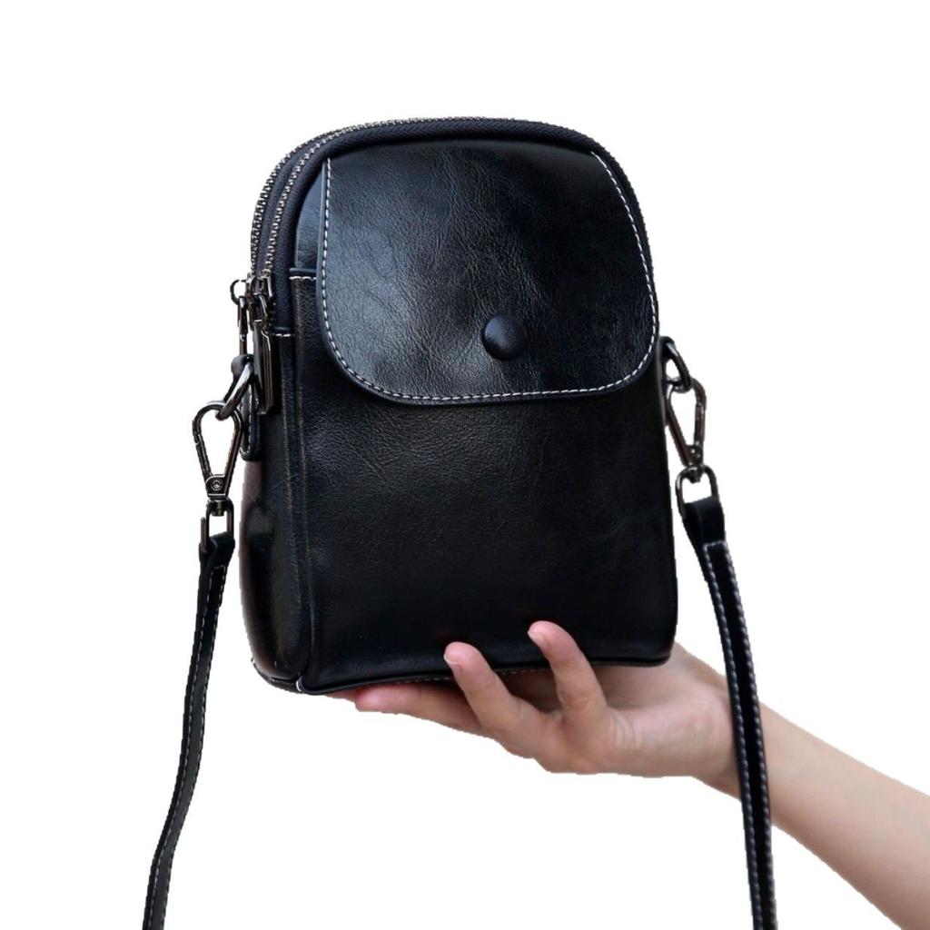 Damska torba worek z bydlęcej skóry na jedno ramię Damska skórzana torba listonoszka Praktyczna torba muszelka Jasna skóra Torba na telefon komórkowy i drobne