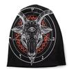 Satanic Baphomet Satan Devil Cap Occult Magic Demon Lucifer Goat Goth Bonnet Hat Print Punk Hip Hop Rock Autumn Winter Beanie Unisex Men Women