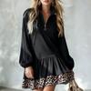 Women's Fashion Long Sleeve Color Slim Fit Puffy Dress for Casual Everyday Wear