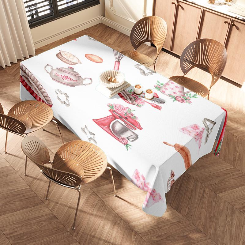 Waterproof Floral Tablecloth Washable Vintage Farmhouse Kitchen Dining Table Cover Rectangle Decor