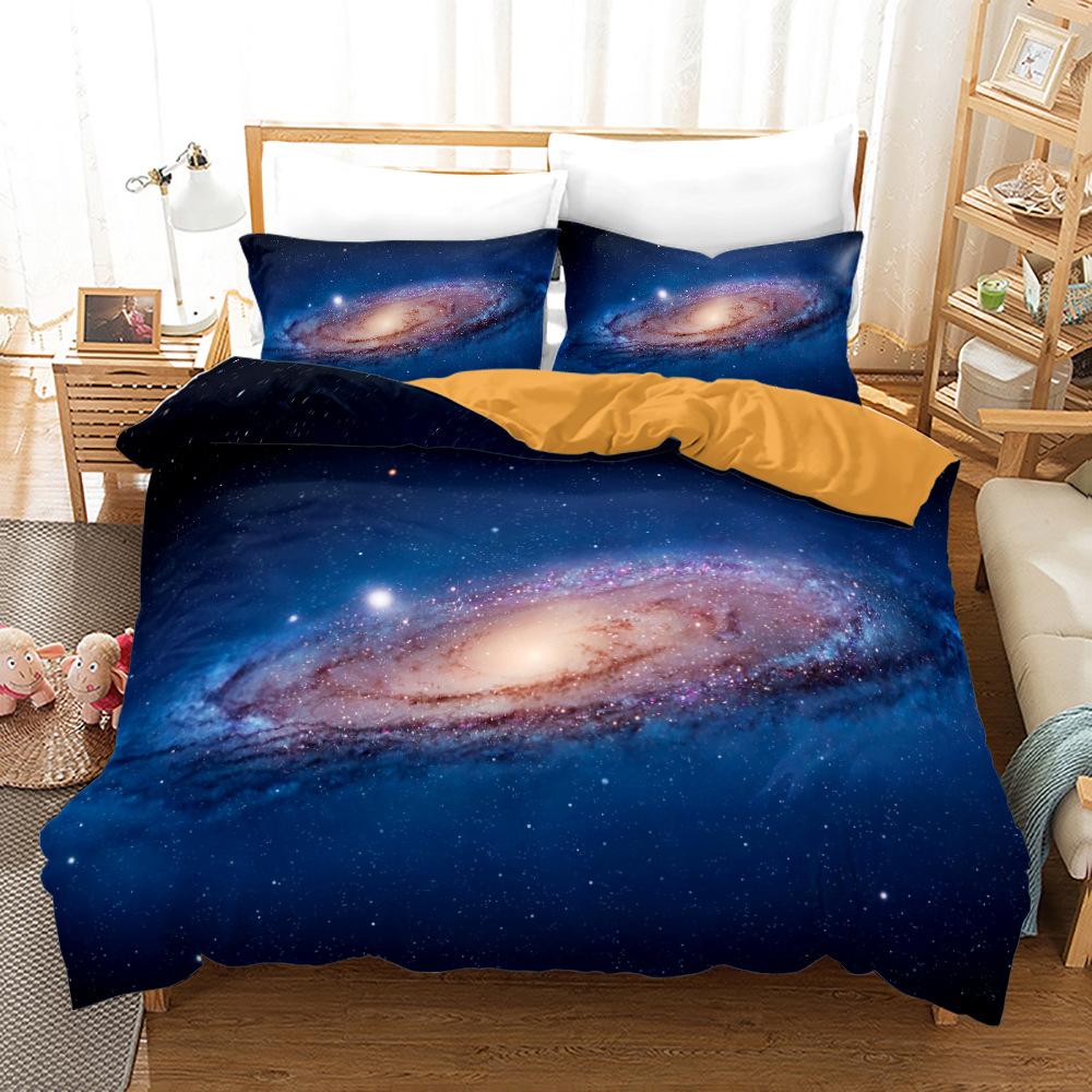 Hot New Western Galaxy Bedding Set Cotton Winter Duvet Cover Sets Reactive Printing Kids Adult Bedding Sets Dropshpping