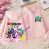 Rainbow Friends Kreslený Sportovní Plný Design Přívěsků Dětská Podzimní a Zimní Větruodolná Vysoce Kvalitní Dlouhý Rukáv Mikina na Zip
