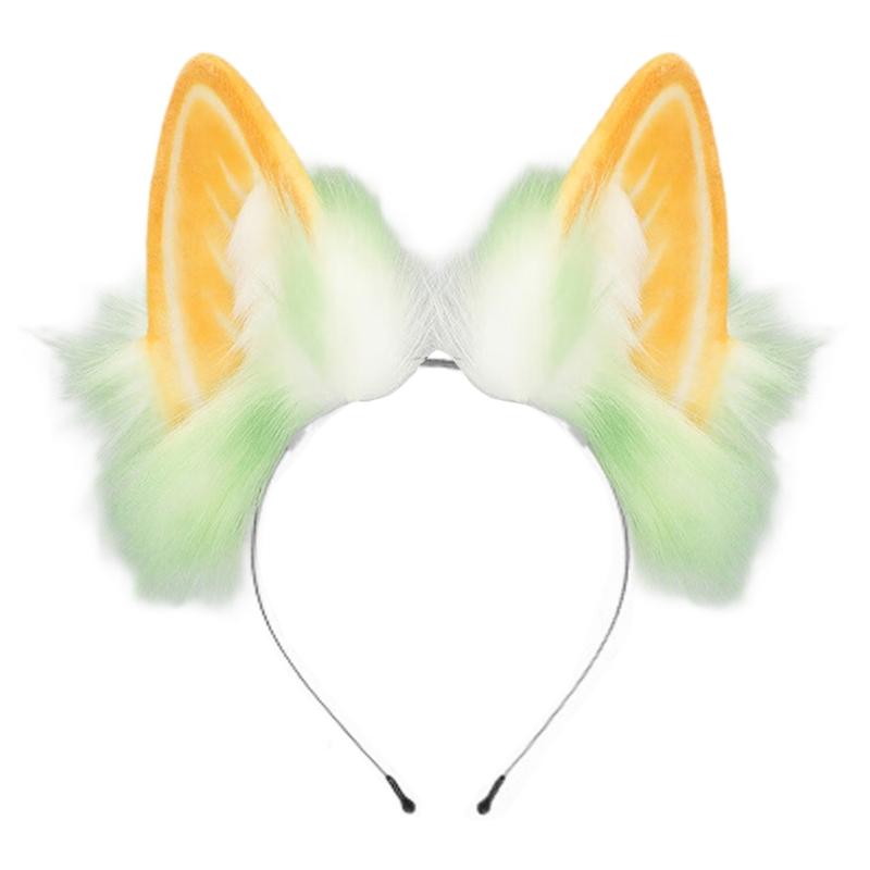 Faux Furs Bunnies Ears Headband Tail Animal Bunnies Costumes for Christmas Halloween Cosplay Party Costume Accessories
