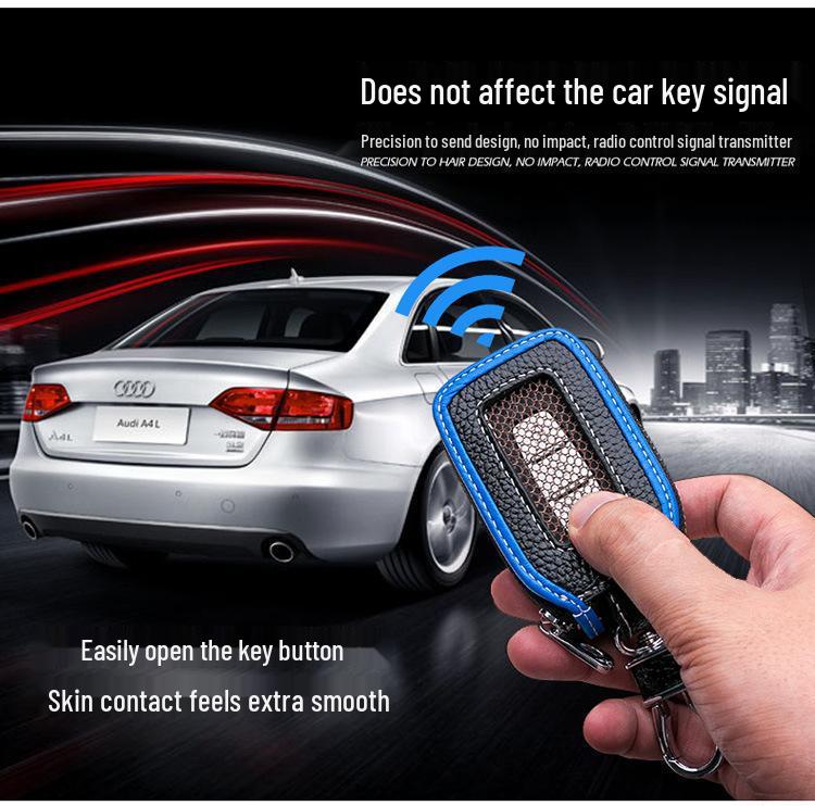 Premium Leather Car Key Case for Luxury Vehicles - Universal Fit