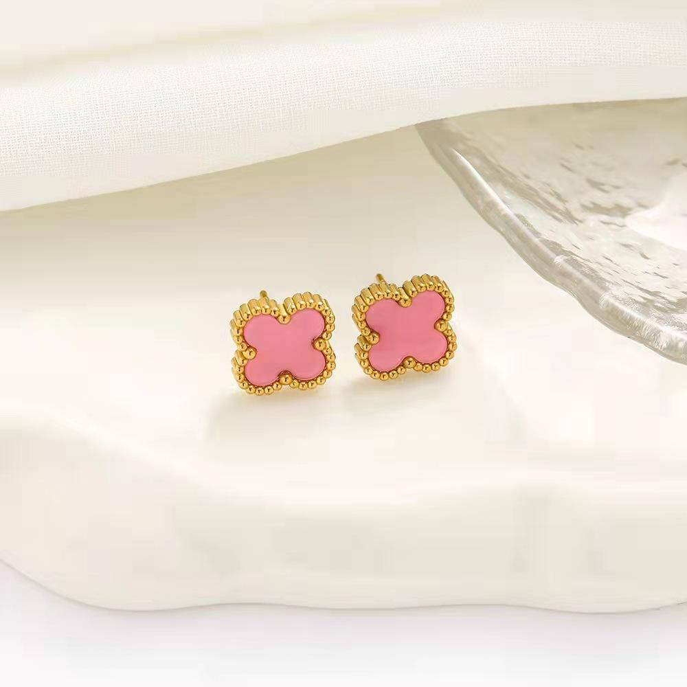 

Высококачественные серьги с четырехлистным клевером, легкие роскошные модные индивидуальные серьги 18 карат, не теряют цвет 18K