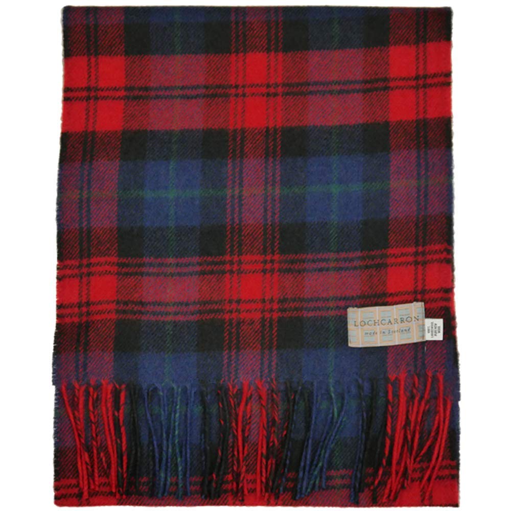 Lochcarron Lambswool Tartan Check Made In Favoured by the British Royal Family 100% Scarf, Scotland, (MacLachlan)