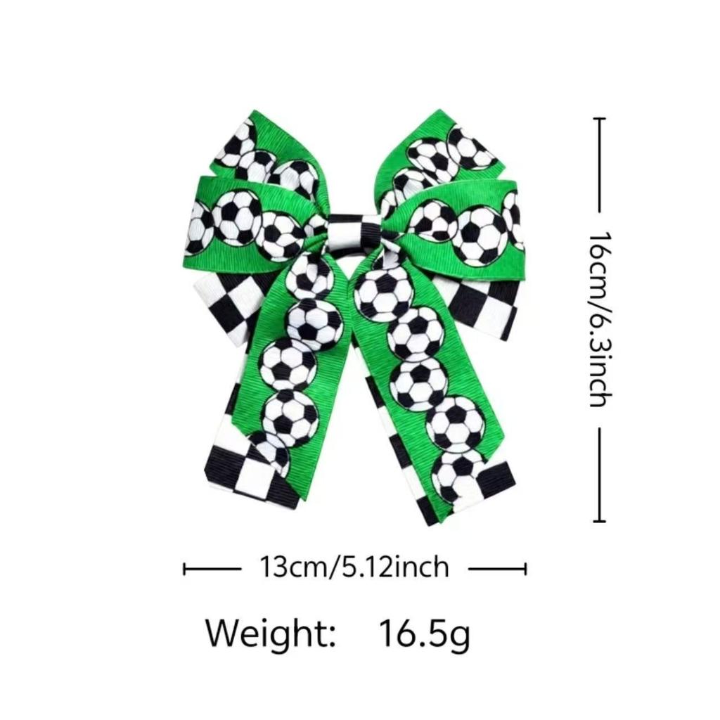 New Football Star Bow Hair Clips - Double Layer Sports Hairpins