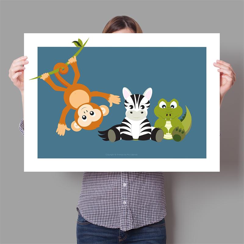 Pop Colorful Animals Poster Aesthetic Acrobatics Species Illustration Sketch Canvas Print Wall Art Home Decoration Room Decor