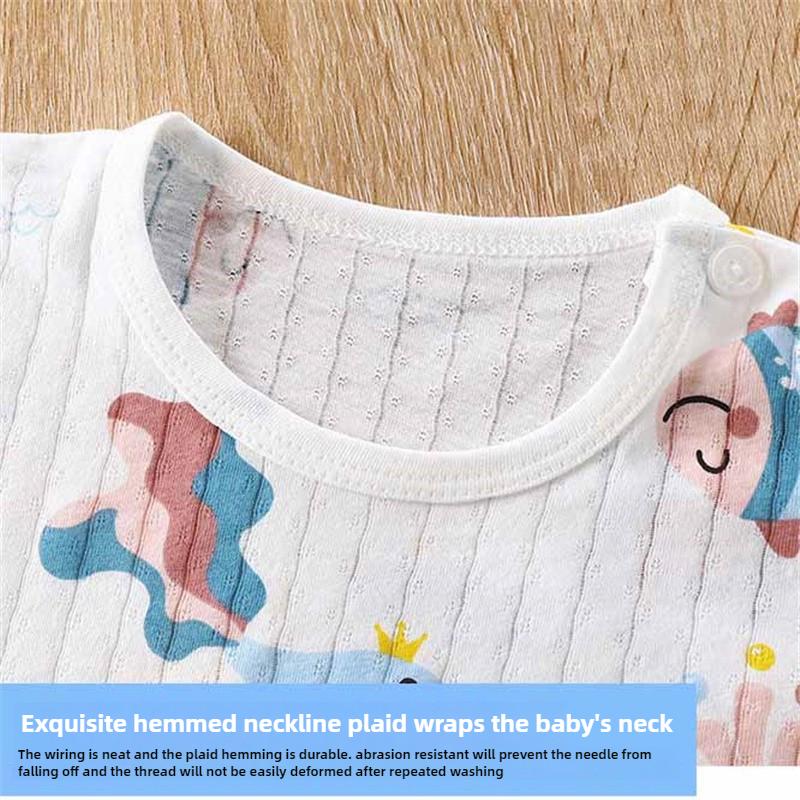Kids Cotton Pajama Set Summer 3/4 Sleeve Sleepwear Soft & Breathable Loungewear for Boys and Girls
