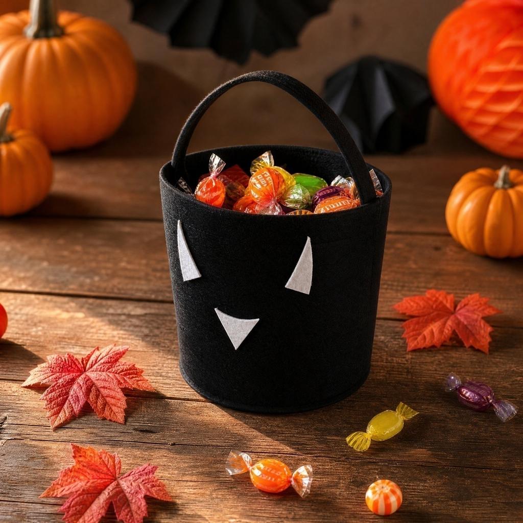 Halloween Candy Bag Pumpkin Shaped or for Kids Party Storage